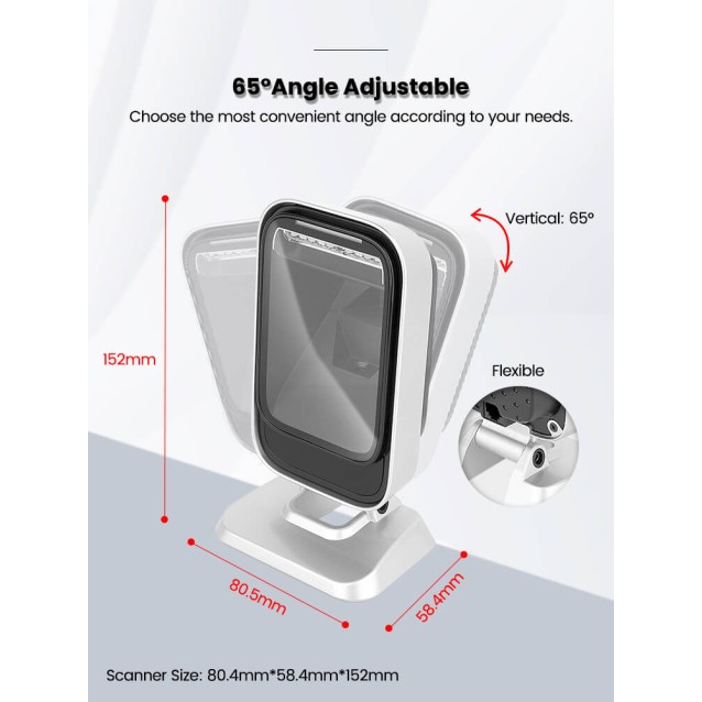 NG BAR-2403 BARCODE SCANNER ΠΑΓΚΟΥ ΟΡΘΟΓΩΝΙΟ, 2D, USB