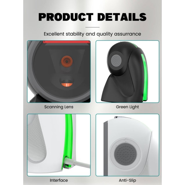 NG BAR-2401 BARCODE SCANNER ΠΑΓΚΟΥ DOME, 2D, USB (171572)