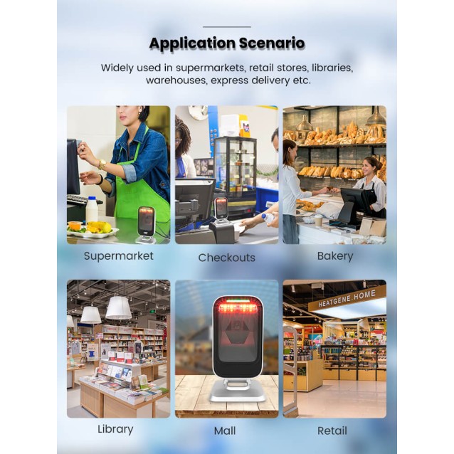 NG BAR-2403 BARCODE SCANNER ΠΑΓΚΟΥ ΟΡΘΟΓΩΝΙΟ, 2D, USB