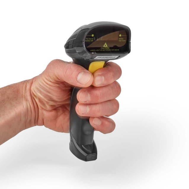 Ενσύρματος σαρωτής barcode USB υψηλής ακρίβειας, σε μαύρο χρώμα.