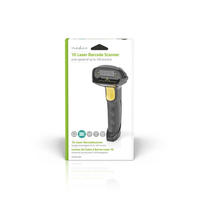 Ενσύρματος σαρωτής barcode USB υψηλής ακρίβειας, σε μαύρο χρώμα.