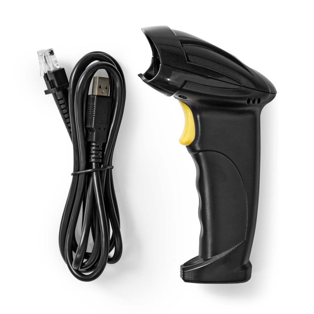 Ενσύρματος σαρωτής barcode USB υψηλής ακρίβειας, σε μαύρο χρώμα.