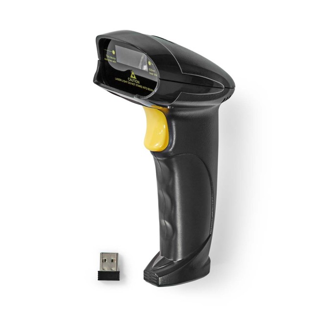 Ασύρματος σαρωτής barcode USB υψηλής ακρίβειας, σε μαύρο χρώμα.