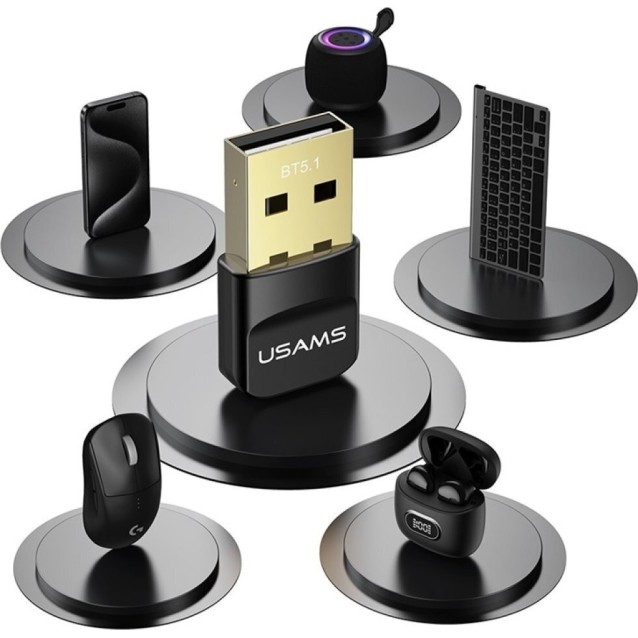 USAMS USB αντάπτορας Bluetooth 5.1 ZB321, μαύρος