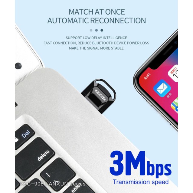 KAKUSIGA USB αντάπτορας Bluetooth 5.0 KSC-908, μαύρος