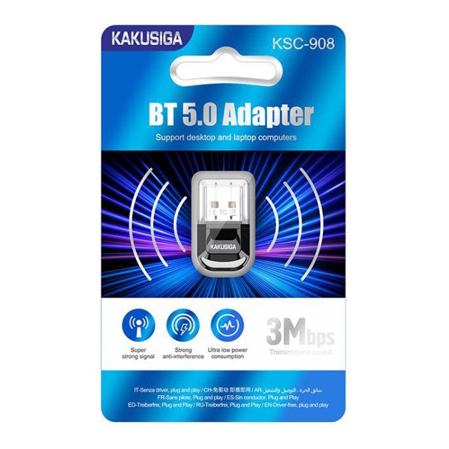 KAKUSIGA USB αντάπτορας Bluetooth 5.0 KSC-908, μαύρος