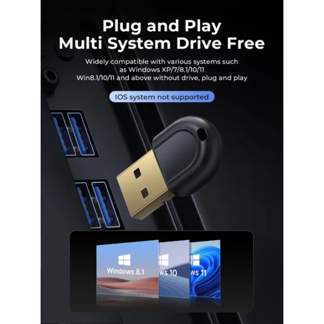 ORICO USB αντάπτορας Bluetooth 5.3 BTA-53, μαύρος