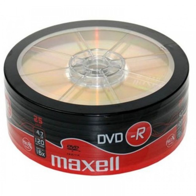 Maxell Εγγράψιμα DVD-R 16x 4.7GB Cake Box 25τμχ