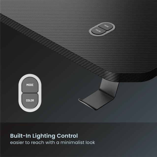 POWERTECH gaming γραφείο PT-1498 με RGB φωτισμό, 120x60x75cm, μαύρο