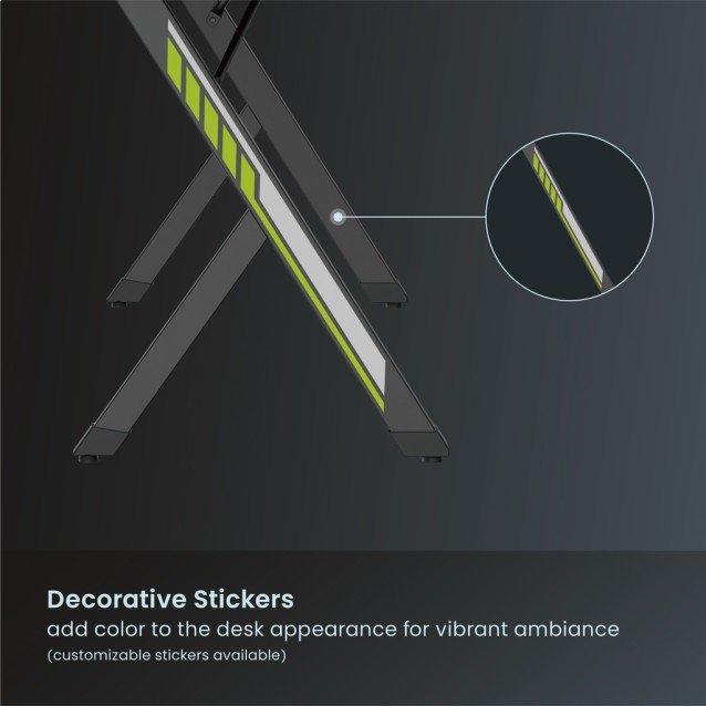 POWERTECH gaming γραφείο PT-1498 με RGB φωτισμό, 120x60x75cm, μαύρο