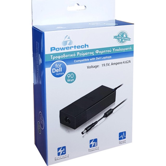 POWERTECH φορτιστής laptop PT-55 για Dell, 90W, 19.5V