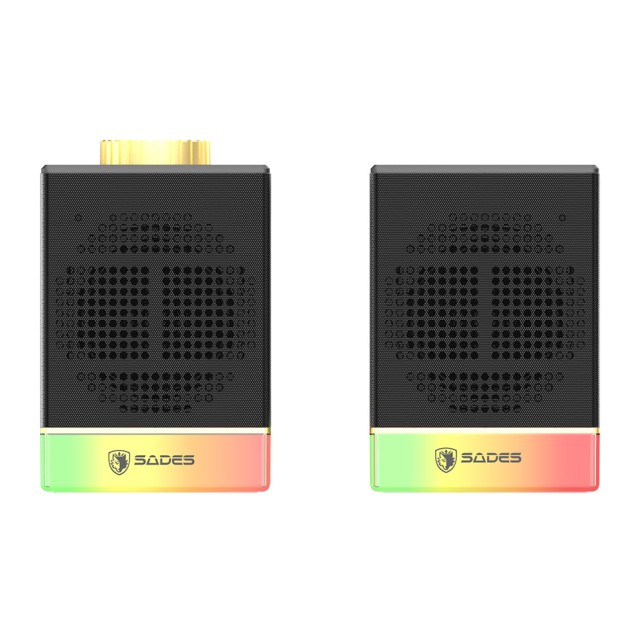 SADES gaming ηχεία Dionsyn με RGB φωτισμό, 2x 5W, Bluetooth & USB-C/USB, μαύρα