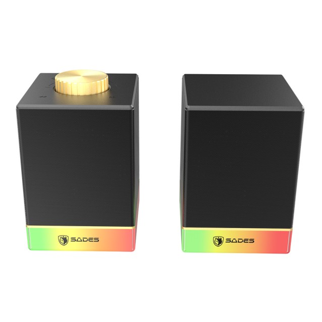 SADES gaming ηχεία Dionsyn με RGB φωτισμό, 2x 5W, Bluetooth & USB-C/USB, μαύρα