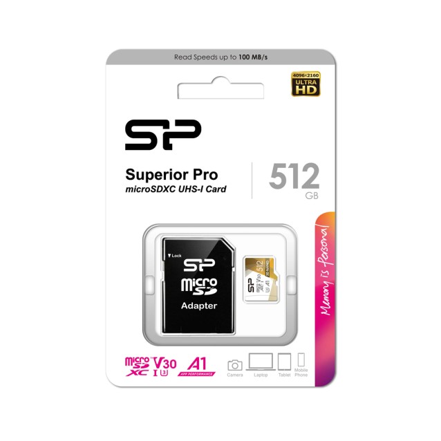 SILICON POWER κάρτα μνήμης Superior Pro microSDXC UHS-I, 512GB, Class 30