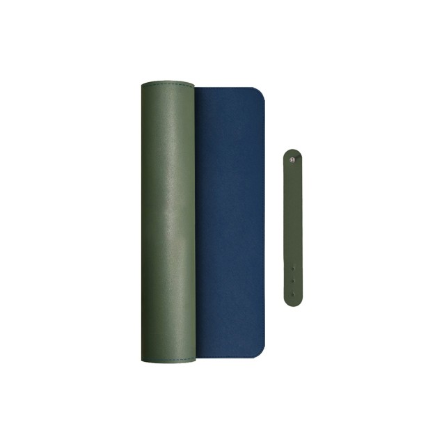 XL Δερμάτινο mousepad διπλής όψης, λαδί-βαθύ μπλε, 800x345x1.8mm.