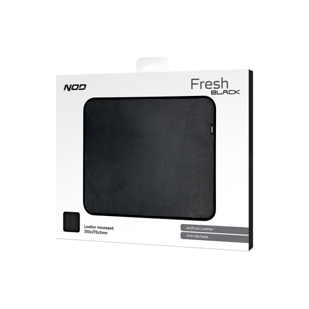 Δερμάτινο mousepad σε μαύρο χρώμα, 350x270x3mm.