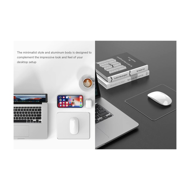 Μεταλλικό mouse pad CT-MP24-AS, 246x202x2mm, αλουμίνιο, ασημί/μαύρο