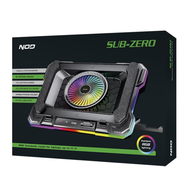 NOD SUB-ZERO Notebook Cooler RGB για laptop έως και 17.3"