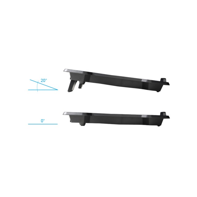 POWERTECH Βάση & ψύξη laptop PT-930, έως 15.6", 2x 125mm fan, LED, μαύρο