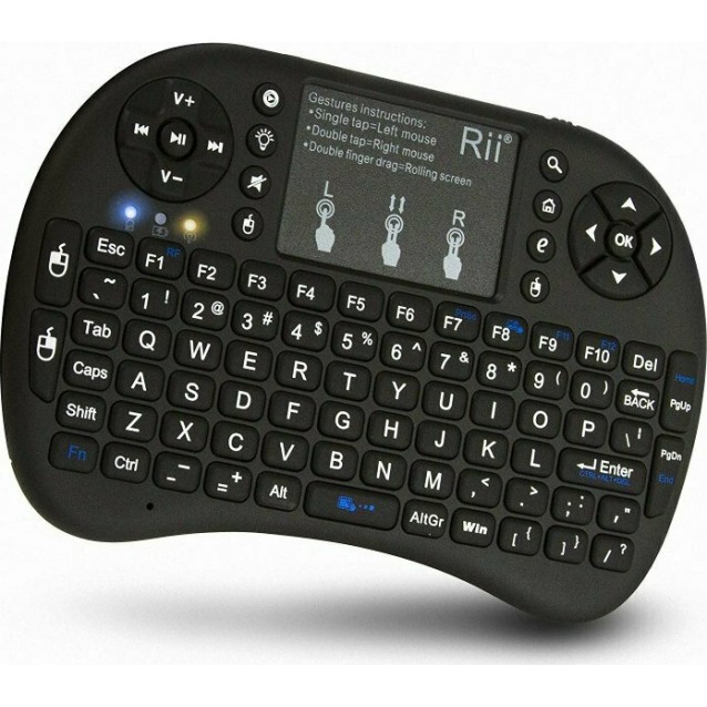 RIITEK ασύρματο πληκτρολόγιο Mini i8+ με touchpad, backlit, 2.4GHz