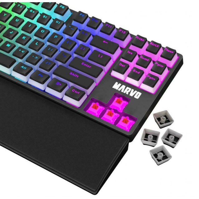 MARVO KG946 GAMING RGB ΜΗΧΑΝΙΚΟ ΠΛΗΚΤΡΟΛΟΓΙΟ, ΚΟΚΚΙΝΟΙ ΔΙΑΚΟΠΤΕΣ