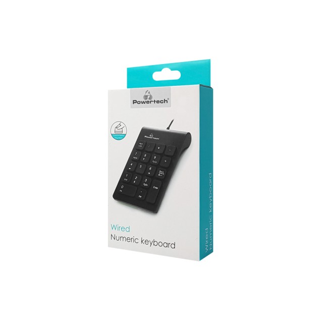 POWERTECH ενσύρματο αριθμητικό πληκτρολόγιο PT-938, USB, μαύρο