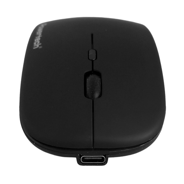 POWERTECH ασύρματο ποντίκι PT-1381, 2.4GHz & Bluetooth, έως 1600DPI, 500mAh, μαύρο