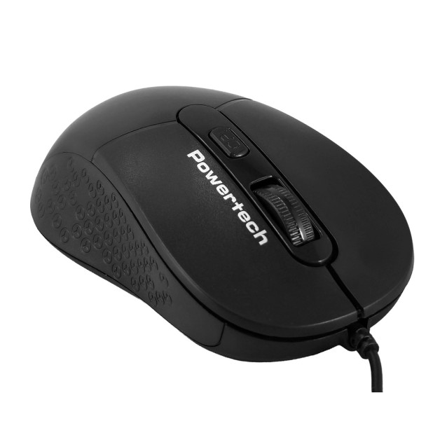 POWERTECH ενσύρματο ποντίκι PT-1467, οπτικό, έως 1600DPI, μαύρο