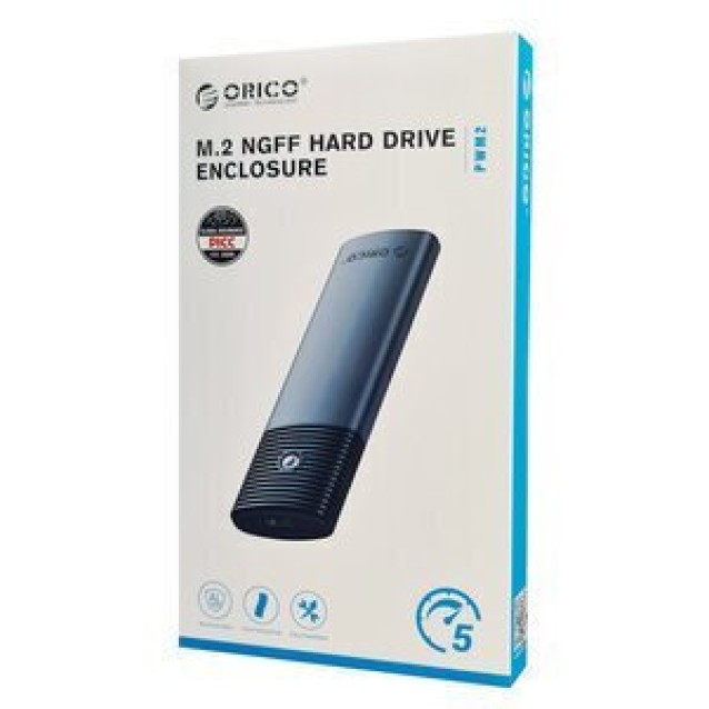 ORICO θήκη για Μ.2 SATA SSD PWM2-BK-EP, 5Gbps, έως 4TB, μαύρη