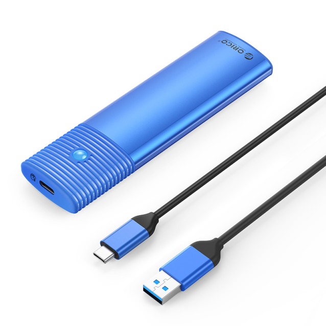 ORICO θήκη για M.2 NVMe & SATA SSD PWDM2-G2, 10Gbps, tool free, μπλε