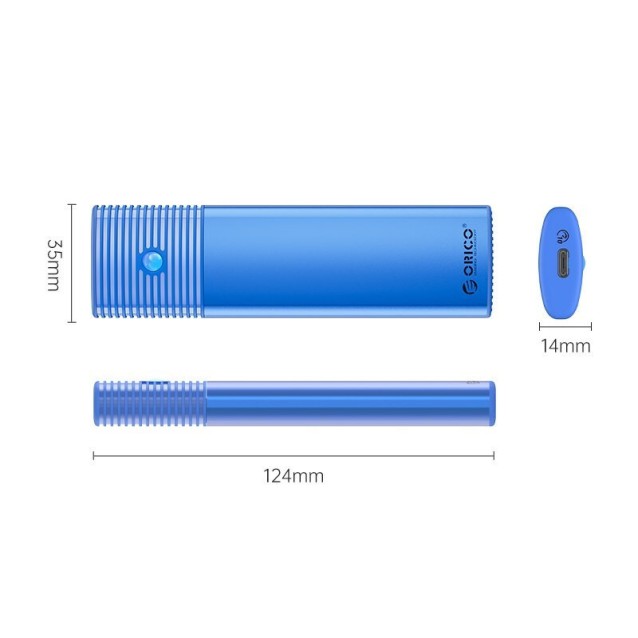 ORICO θήκη για M.2 NVMe & SATA SSD PWDM2-G2, 10Gbps, tool free, μπλε