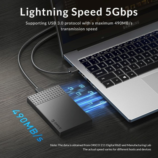 ORICO θήκη για 2.5" SATA HDD/SSD 2526U3-V1, 5Gbps, μαύρη