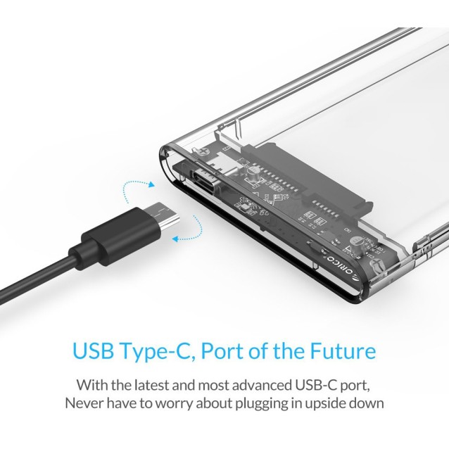 ORICO θήκη για 2.5" SATA HDD/SSD 2139C3, 5Gbps, διάφανη