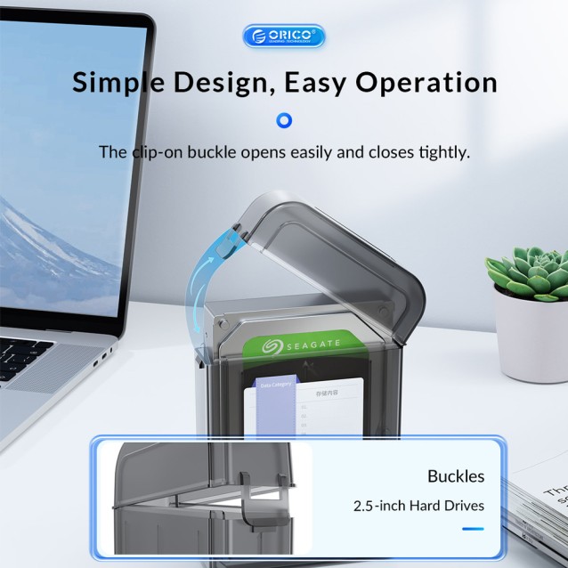 ORICO θήκη προστασίας για 2x 2.5" HDD PPH25, γκρι/διάφανη