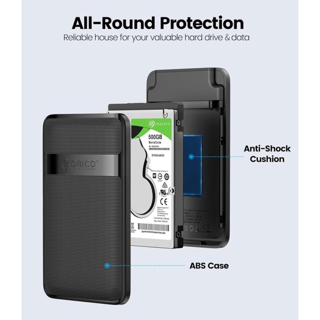 ORICO θήκη για 2.5" SATA HDD/SSD 2577C3-V1, 6Gbps, μαύρη