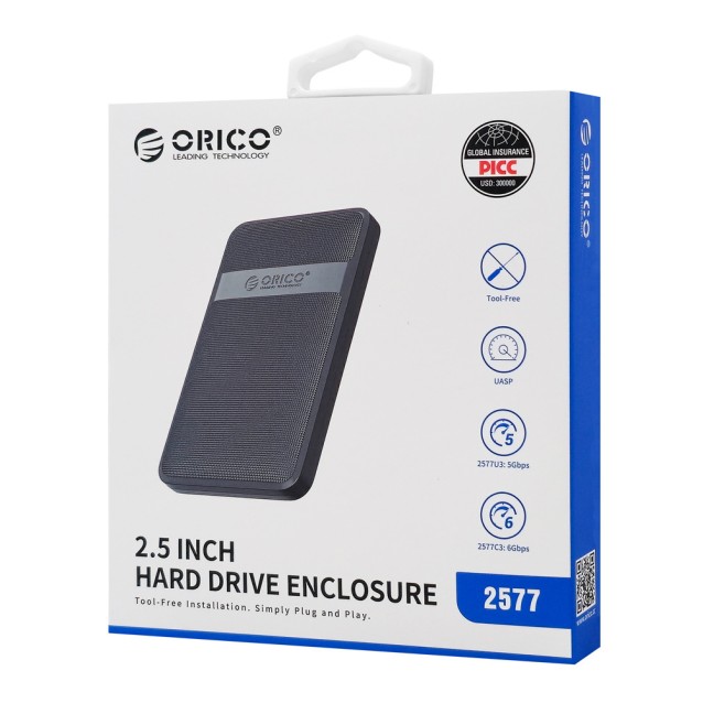 ORICO θήκη για 2.5" SATA HDD/SSD 2577C3-V1, 6Gbps, μαύρη