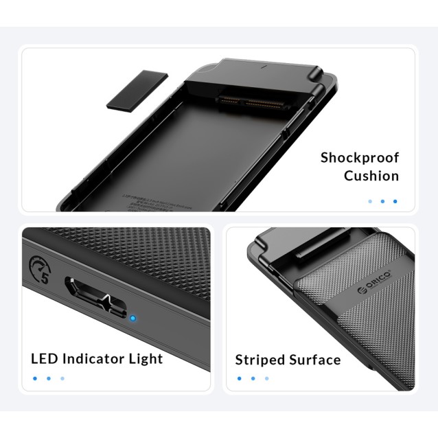 ORICO θήκη για 2.5" SATA HDD/SSD 2577C3-V1, 6Gbps, μαύρη