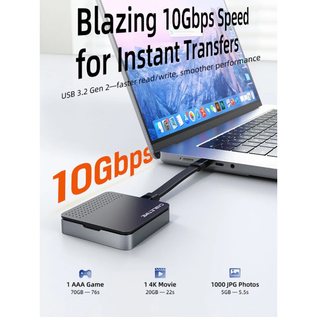 CABLETIME θήκη για M.2 NVME SSD CT-SSD04-AG, μαγνητική, 10Gbps, γκρι