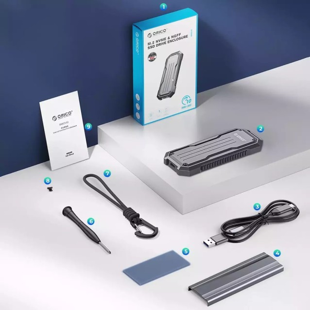 ORICO θήκη για M.2 NVME/NGFF SSD OXS2C3-G2, 10Gbps, γκρι