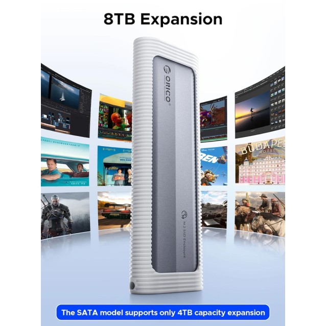 ORICO θήκη για M.2 NVME/NGFF SSD AXM2S-G2, 10Gbps, tool free, γκρι