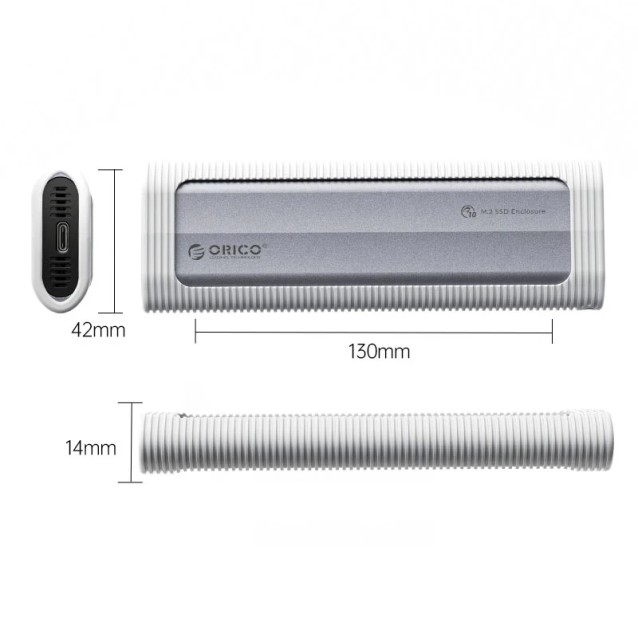 ORICO θήκη για M.2 NVME/NGFF SSD AXM2S-G2, 10Gbps, tool free, γκρι