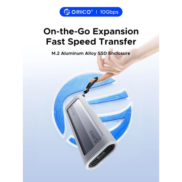 ORICO θήκη για M.2 NVME/NGFF SSD AXM2S-G2, 10Gbps, tool free, γκρι