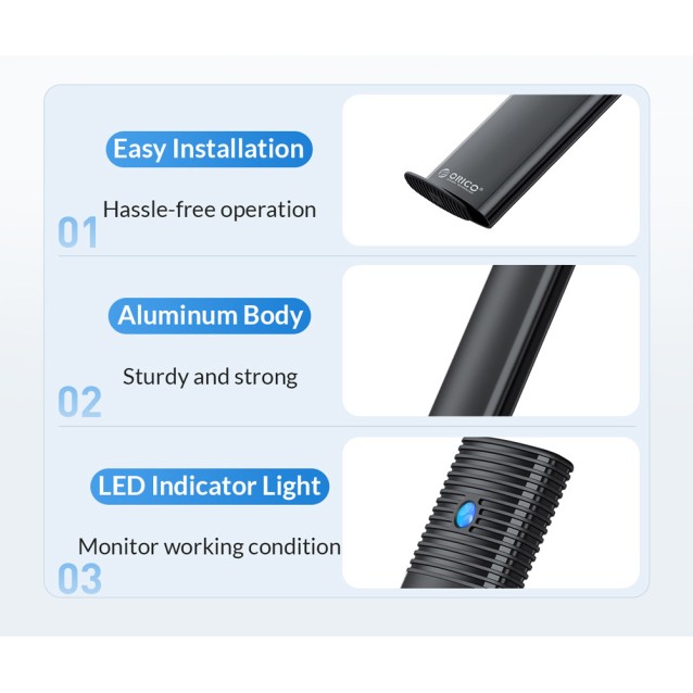 ORICO θήκη για M.2 SATA SSD PWM2, 5Gbps, tool free, λευκή