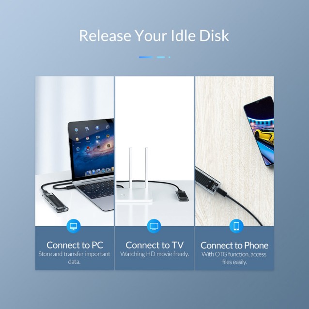 ORICO θήκη για Μ.2 B key SSD TCM2F-C3, USB3.1, 5Gbps, έως 2TB, μαύρο