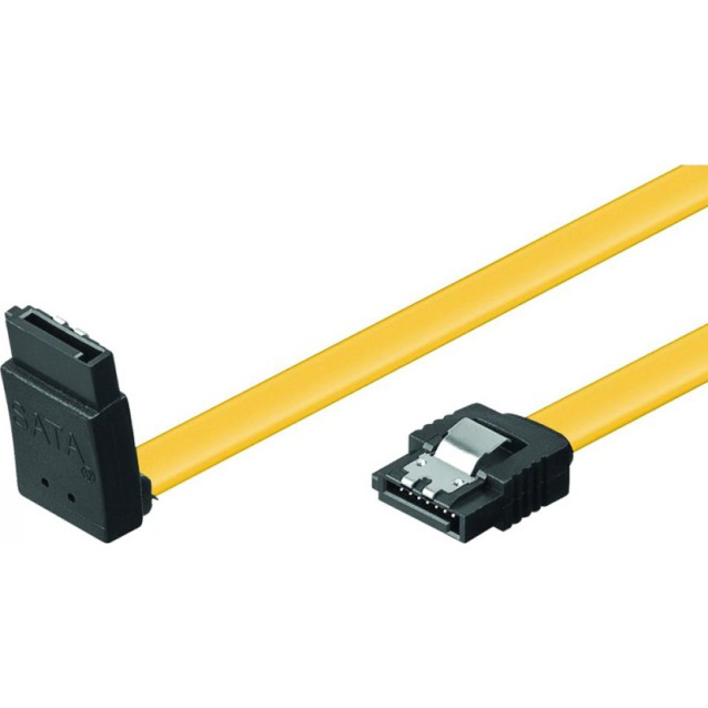 POWERTECH Καλώδιο SATA III 7pin σε 7pin 90° CAB-W028, Metal Clip 0.5m