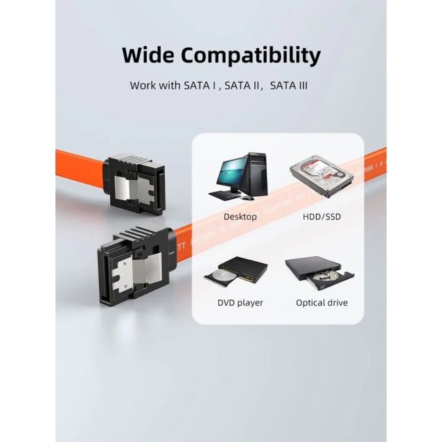 CABLETIME καλώδιο SATA III CT-SATA3, 6Gbps, 0.50m, πορτοκαλί