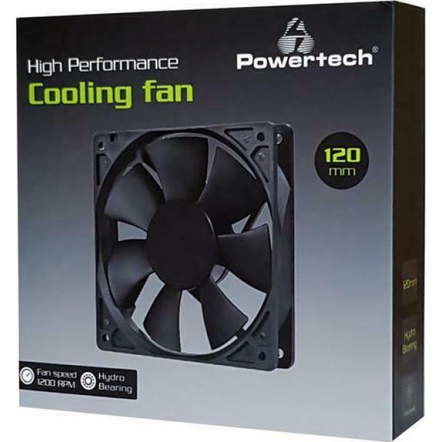POWERTECH ανεμιστήρας PT-156, 120 x 120 x 25mm, 12V, 3pin & 4 βίδες