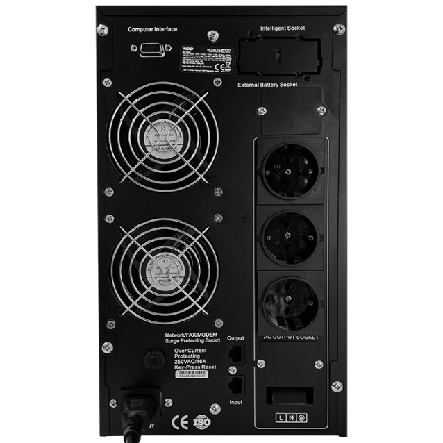 NOD ONLINE U-2000 Online UPS 2000VA / 1600W με Σταθεροποιητή και LCD οθόνη