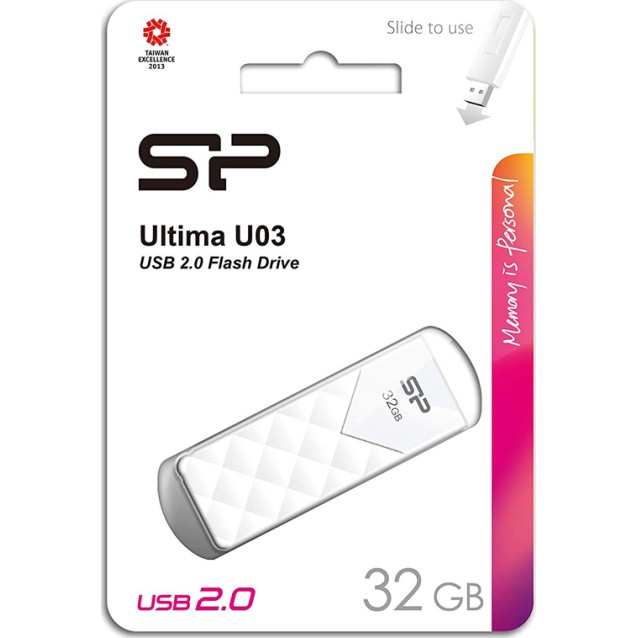 SILICON POWER USB Flash Ultima U03, 32GB, USB 2.0, λευκό