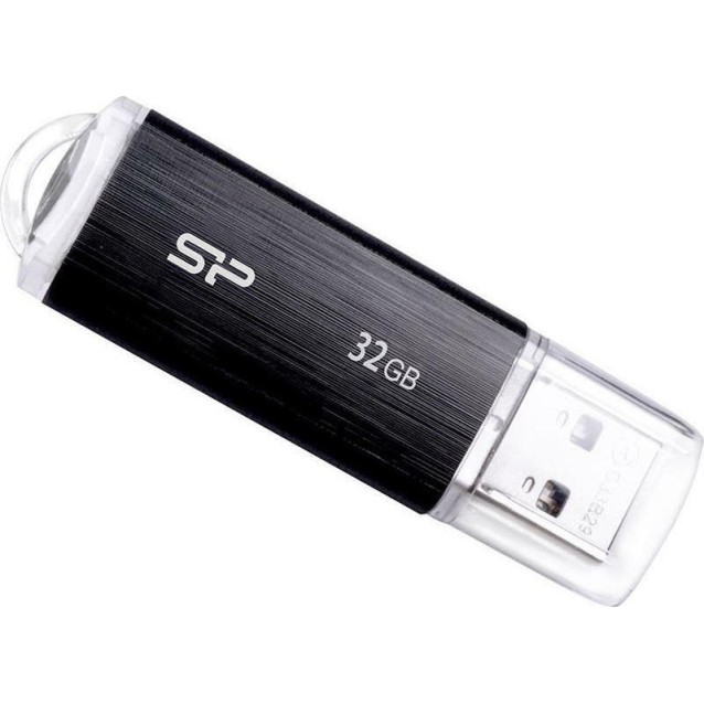 SILICON POWER USB Flash Drive Ultima U02, 32GB, USB 2.0, μαύρο
